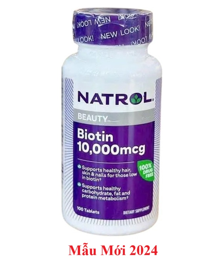 Viên uống mọc tóc Biotin Natrol kích thích mọc tóc, ngăn tóc rụng hiệu quả